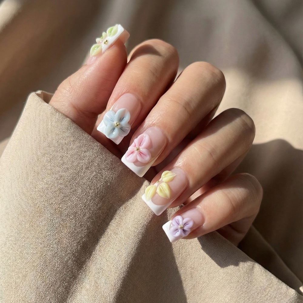 Floral Pastel Press-On Nails